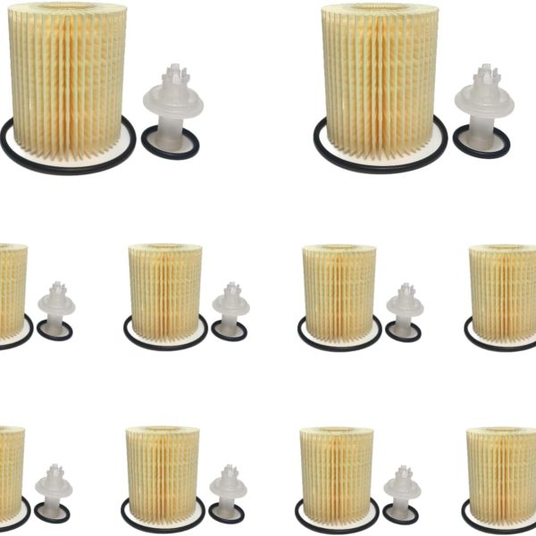 10-Pack Engine Oil Filter Cartridge Kit with O-Rings
