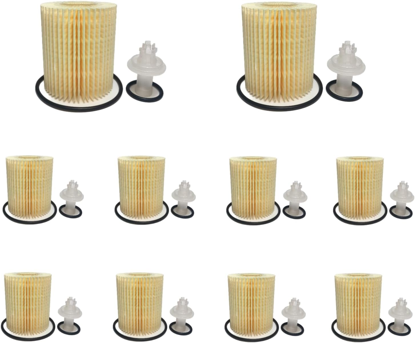 10-Pack Engine Oil Filter Cartridge Kit with O-Rings