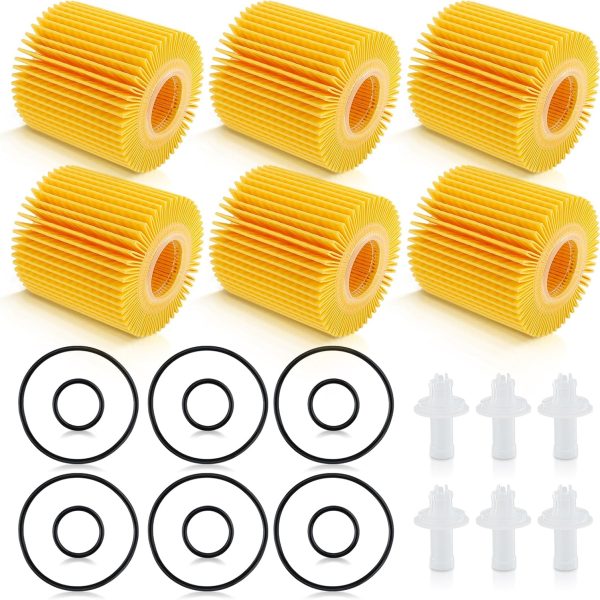 6-Pack Oil Filter Cartridge Set with Replacement Seals